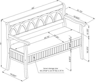 Winslett Teal Storage Bench