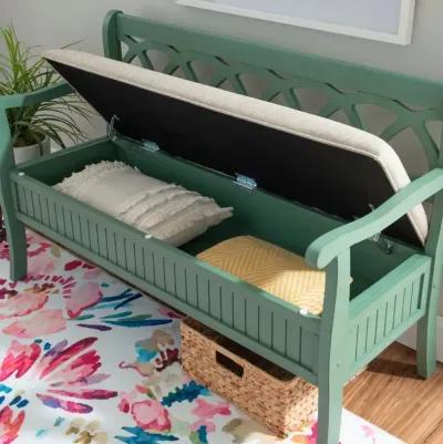 Winslett Teal Storage Bench