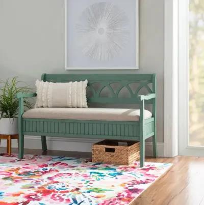 Winslett Teal Storage Bench