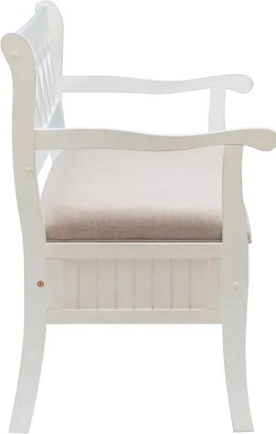 Winslett White Storage Bench