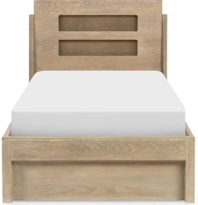 District Weathered Oak Twin Bed with Lights