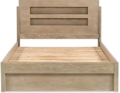 District Weathered Oak Full Bed with Lights