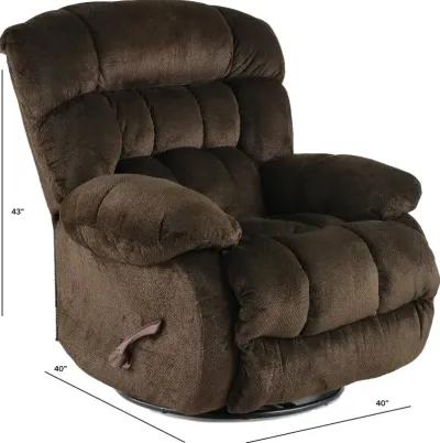 Daly Chocolate Brown Swivel Glider Recliner