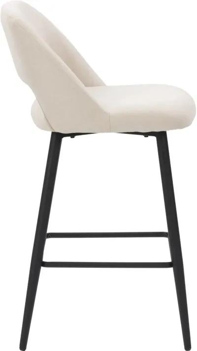 Blakeley Cream Velvet Counter Stool, Set of 2