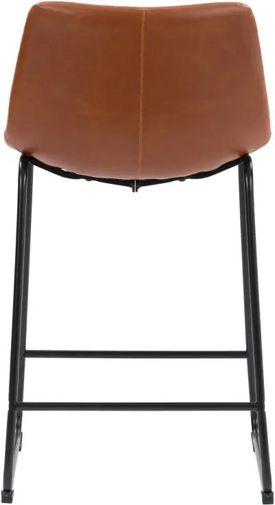 Palmer Brown Distressed Mid Back Counter Height Barstool, Set of 2