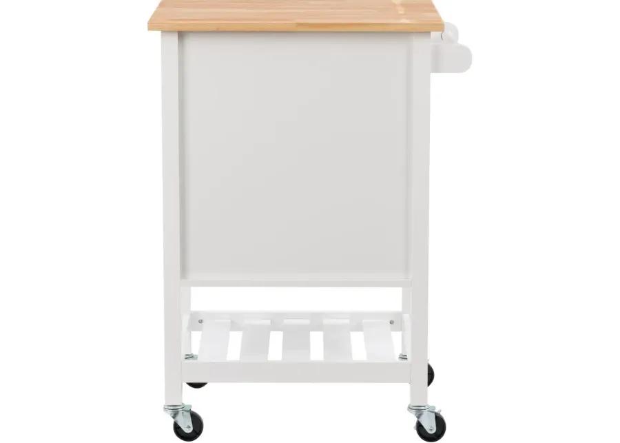 Sage White Wood Kitchen Cart