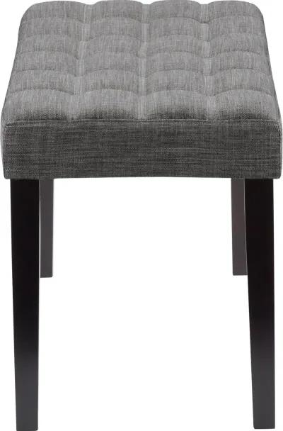 California Dark Gray Tufted Bench