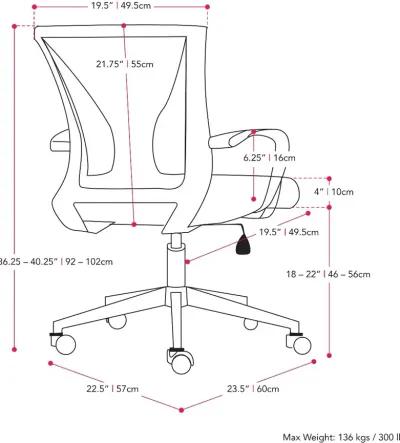 Workspace Ergonomic Gray Mesh Office Chair