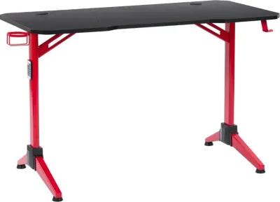 Conqueror Black and Red Gaming Desk with LED Lights