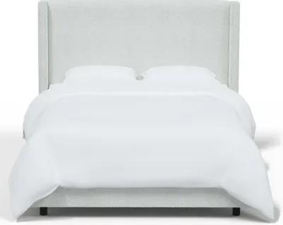 Penelope Boucl Ivory Straight Wingback Twin Bed - Skyline Furniture