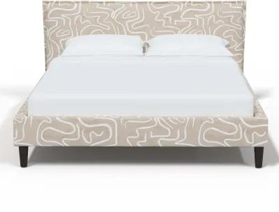 Maeve Beige Abstract Print Twin Platform Bed - Skyline Furniture