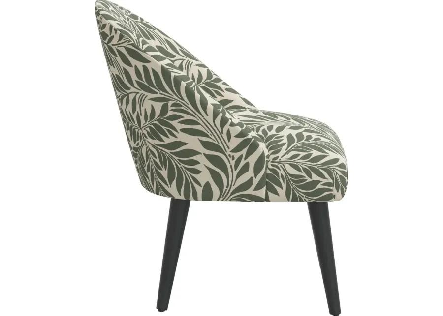 Connie Olive Green Vine Print Accent Chair - Skyline Furniture