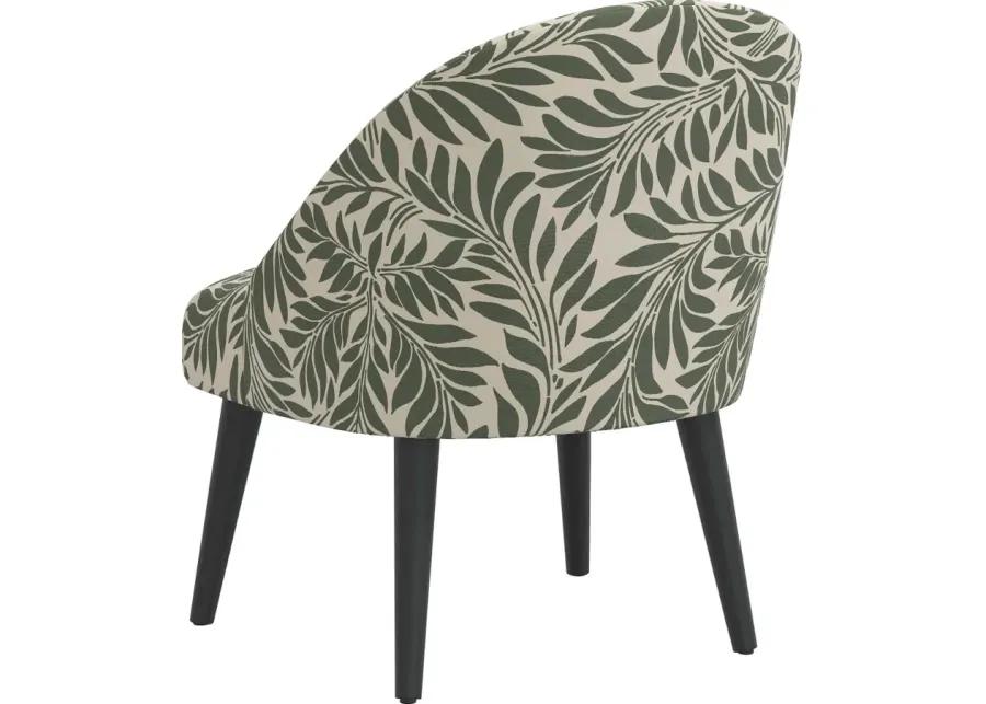 Connie Olive Green Vine Print Accent Chair - Skyline Furniture