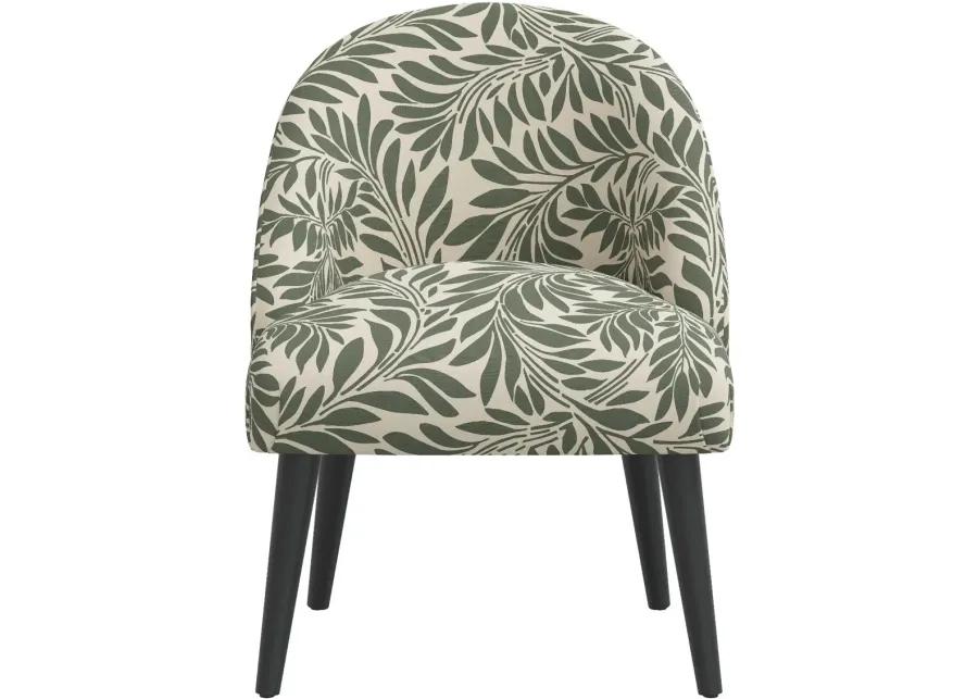 Connie Olive Green Vine Print Accent Chair - Skyline Furniture