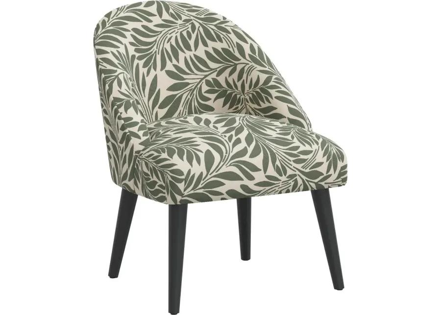 Connie Olive Green Vine Print Accent Chair - Skyline Furniture