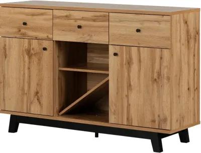 Bellami Light Brown Buffet with Wine Storage - South Shore