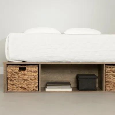 Prairie Brown Full Storage Bed with Baskets - South Shore