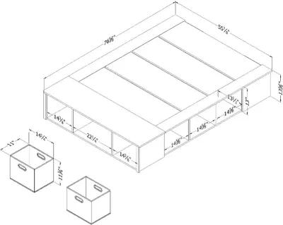 Prairie Brown Full Storage Bed with Baskets - South Shore