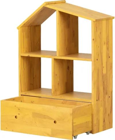 Sweedi Yellow Bookcase with Storage Bin - South Shore