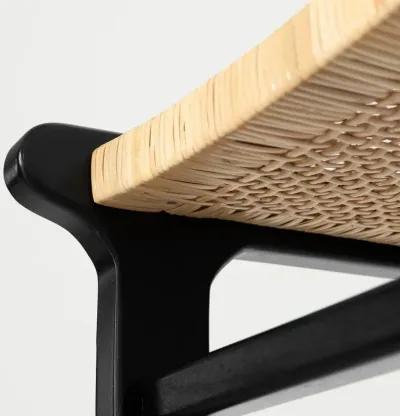 Balka Natural and Black Rattan Stool - South Shore