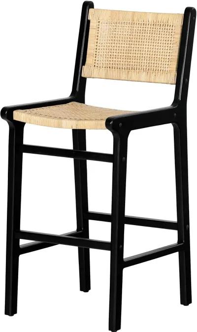 Balka Natural and Black Rattan Stool - South Shore