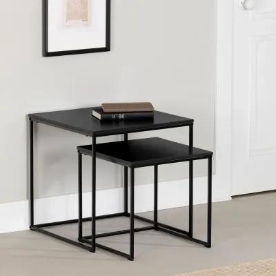 Slendel Black Oak Nesting Table Set - South Shore