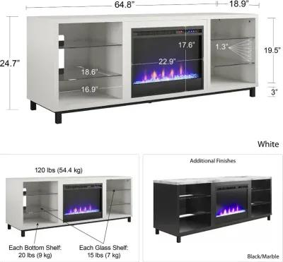 Westchester White Fireplace TV Stand