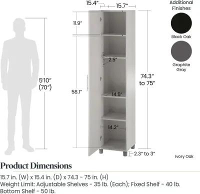 Camberly Ivory Oak 16" Utility Storage Cabinet