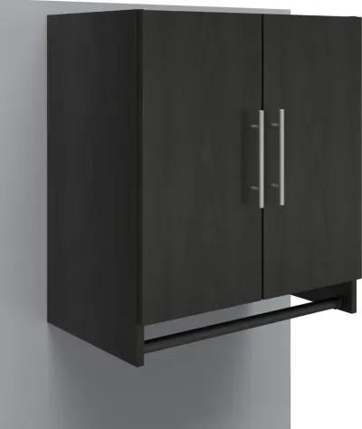 Camberly Black Oak Wall Cabinet with Hanging Rod