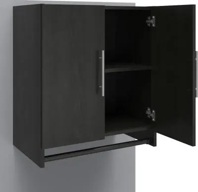 Camberly Black Oak Wall Cabinet with Hanging Rod