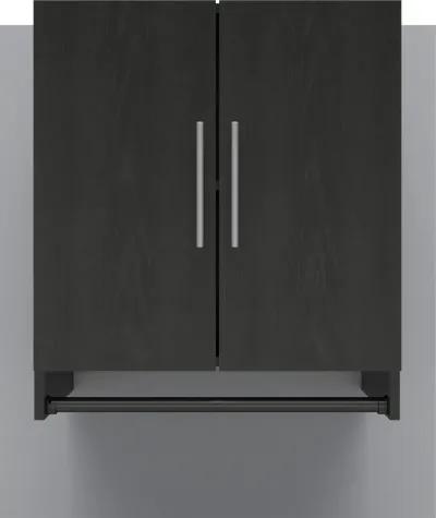 Camberly Black Oak Wall Cabinet with Hanging Rod