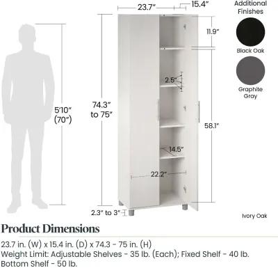 Camberly Ivory Oak 24" Utility Storage Cabinet