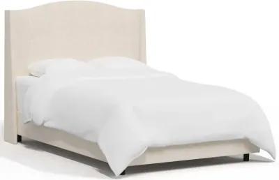 Blake Talc Linen Queen Wingback Bed - Skyline Furniture