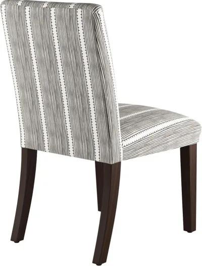 Drew Charcoal Stripe Dining Chair - Skyline Furniture