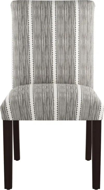 Drew Charcoal Stripe Dining Chair - Skyline Furniture