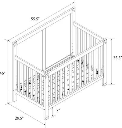 Miles Graphite Blue 5-in-1 Convertible Crib