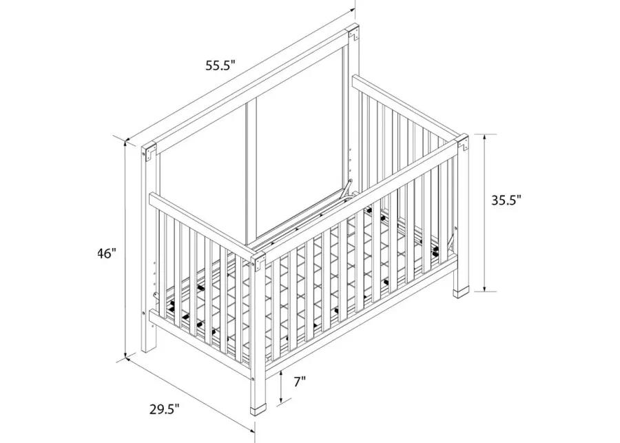 Miles Graphite Blue 5-in-1 Convertible Crib