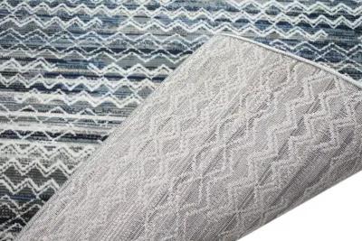 Lacey Gray and Blue Geometric 4 x 6 Area Rug