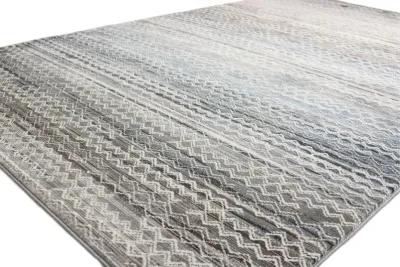 Lacey Gray and Blue Geometric 4 x 6 Area Rug