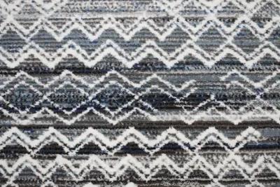 Lacey Gray and Blue Geometric 4 x 6 Area Rug