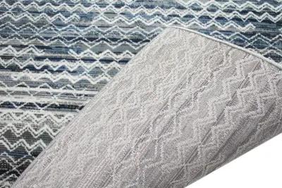 Lacey Gray and Blue Geometric 5 x 8 Area Rug