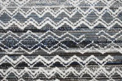 Lacey Gray and Blue Geometric 8 x 10 Area Rug