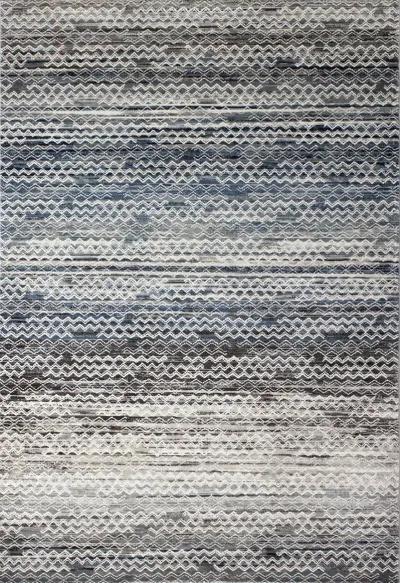 Lacey Gray and Blue Geometric 8 x 10 Area Rug