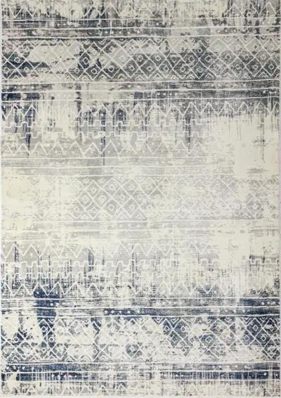 Livia Blue and Gray Bohemian 5 x 8 Area Rug