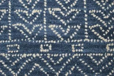 Ephraim Geometric Blue Wool 4 x 6 Area Rug