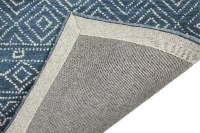 Ephraim Geometric Blue Wool 4 x 6 Area Rug