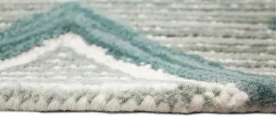 Ember Geometric Teal 8 Foot Runner Rug