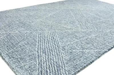 Nathanial Slate and White Striped 8 Foot Runner Rug