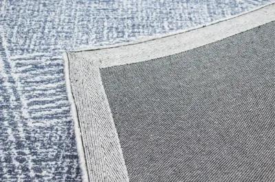 Nathanial Slate and White Striped 8 Foot Runner Rug