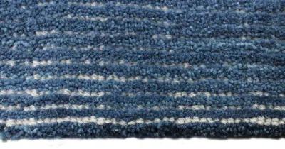 Joyce Blue Wool 8 Foot Runner Rug